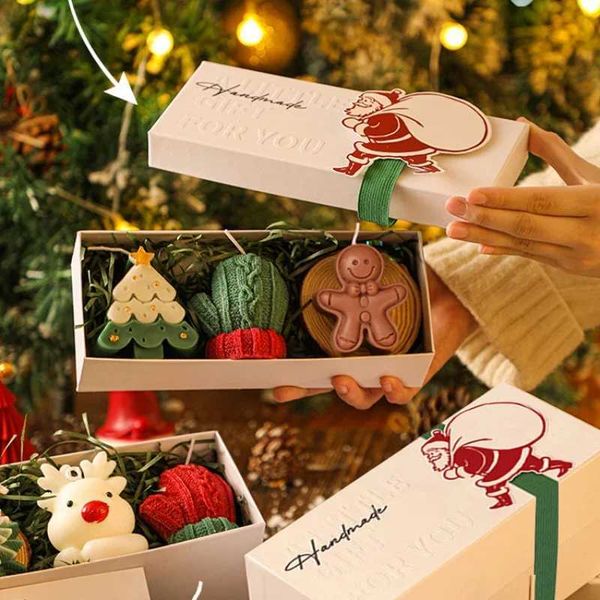 Scented Gift Christmas Box Flameless Xmas Tree Candles For Home Decoration Festival Holiday Candlec241113