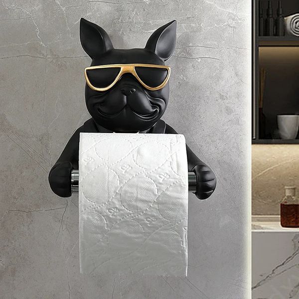 Paper Holders Creative Wall Mounted Tissue Holder Bathroom Kitchen Paper Roll Tube Cartoon Dog Living Room Toilet Decoration 250211