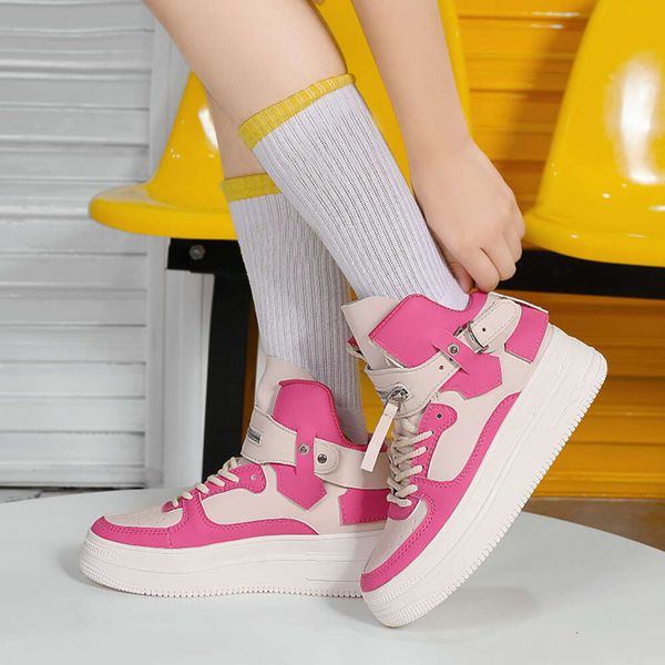 Autumn and winter new fashion board female thick soles increase tide student couple high top casual shoes male dhshoesgt