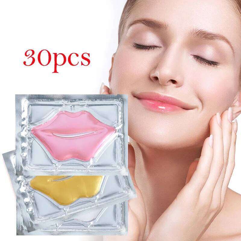 30pcs Crystal Collagen Mask Moisturizing Lip Patches Plumper Hydrating Beauty Lips Masks Skin Care Cosmetics free shipping