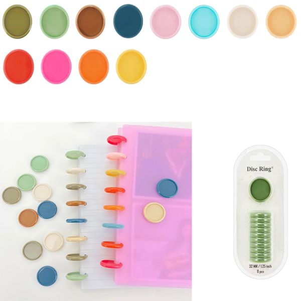 11pcs 24mm Notebook Binding Rings Mushroom Hole Binder Disc Planner Chest Binding Binders Plastic Planner Ring Discbound Discs