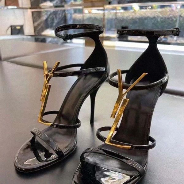 Luxury Women High Heel Sandals Dress Shoes stiletto heelsDesigner Heels Formal events Designer shoes Black Golden Gold Wedding Bottoms with