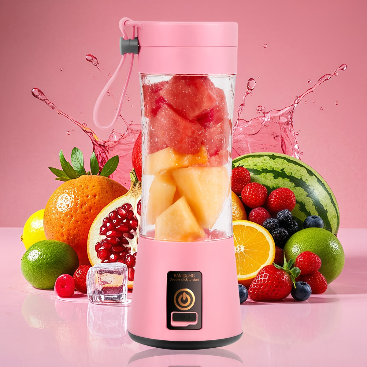 TEMU Usb Charging Portable Blender And Juicer With Safety Lock - Easy Clean For Fruit-veggie Drinks, Smoothies - Great For Outdoor, Home, Camping,