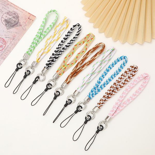 Yilian Creative Korean version short, hand woven wide rope phone case hanging pendant, anti lost wrist chain for women