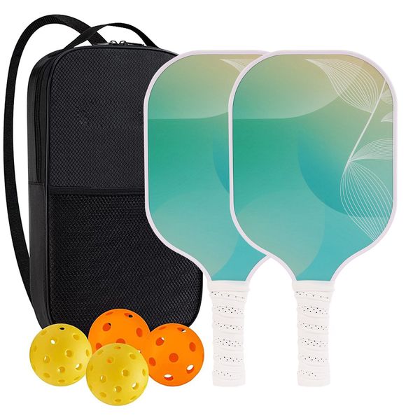 High-Performance Fiberglass Pickleball Paddle for Competitive Outdoors Games 2 Paddle & 4 ball & 1 bag 9989