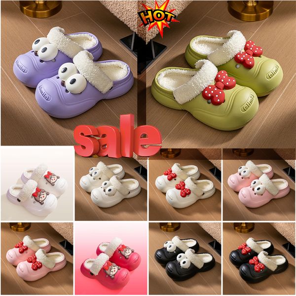 Slippers Wool sandals winter warm Lowmel sandal wear round head new leather cotton autumn winter comfortable cartoon high-quality indoor wal