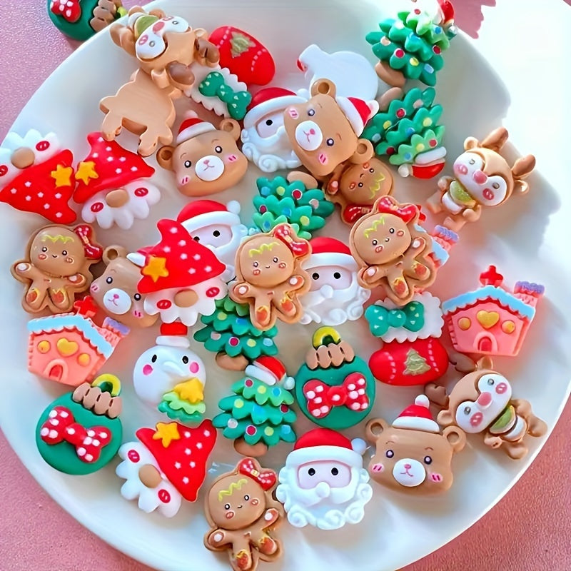 TEMU 100pcs Miniature Christmas Set - , Snowman, In For Diy Crafts And Scrapbooking Decorations