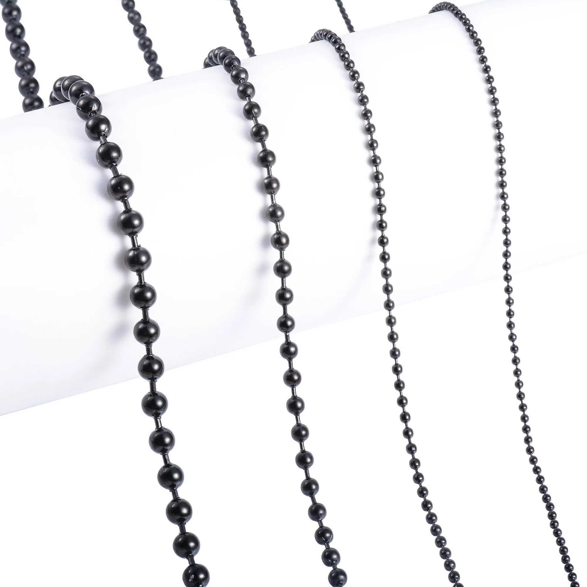 Bead Necklace for Women Men Ball Chain Stainless Steel Jewelry Accessories on the Neck Collar Round Rolo Black Plated ChokerX240919