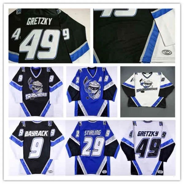 Nivip Danbury Trashers UHL Hockey Jersey Custom 49 Brent Gretzky 29 Scott Stirg 9 Bayrack 42 Brad Wingfield 16 Mike Rupp 17 GALANTE