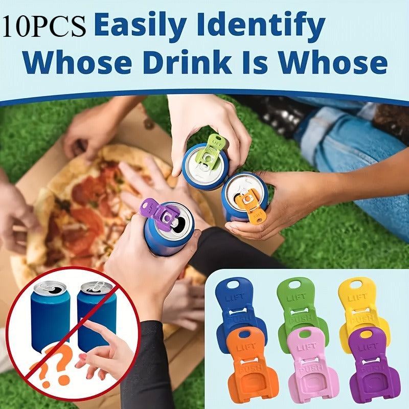 TEMU 10- 20pcs Colored Plastic Can Lid Can Opener Beverage Protective Cover, Used To Effortlessly Open Beverages To Protect Beverages And Beer Cans