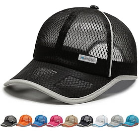 Voor heren Baseballpet Zonnehoed Trucker Hoed Mesh dop Zwart Wit Polyesteri Netstof Modieus Casual Straat Dagelijks Effen Verstelbaar Zonbescherming Ademend