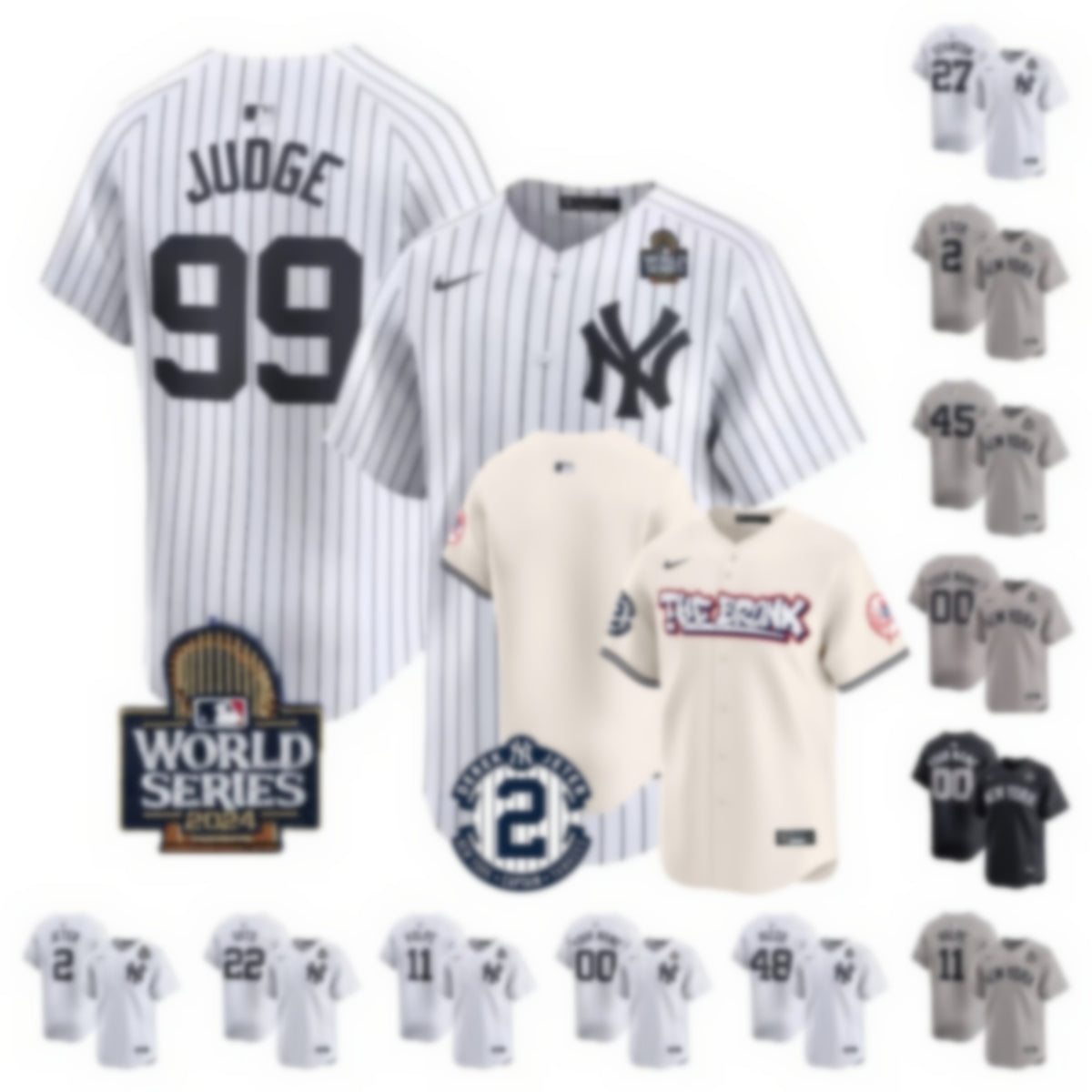 Aaron Judge 2024 World Series Yankees Jersey Juan Soto Alex Verdugo Anony Volpe Gleyber Torres Austin Wells Gerrit Cole Jose Trevino Clay Holmes Men