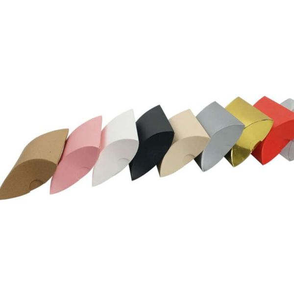 50Pcs-Lot Pillow Box Kraft Paper Christmas Gift Packaging Boxes Candy Bags Wedding Favors Birthday Party Decorations