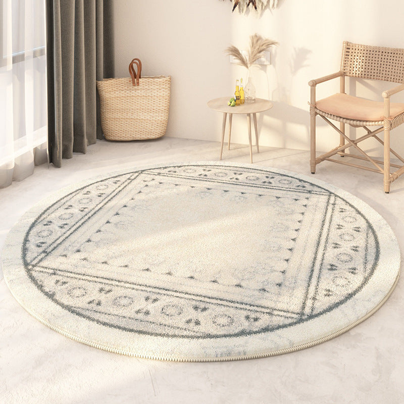 Modern minimalist circular living room carpet bedroom thickened bedside sofa coffee table blanket striped bay window floor mat
