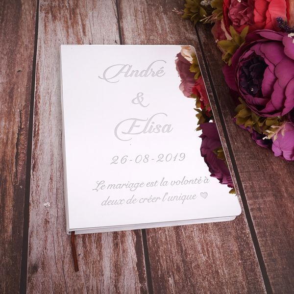 Other Event Party Supplies 26cm X 19cm Custom Delicate Wedding Signature Guestbook Personalized White Blank Sheet Check in Books Decor 23041