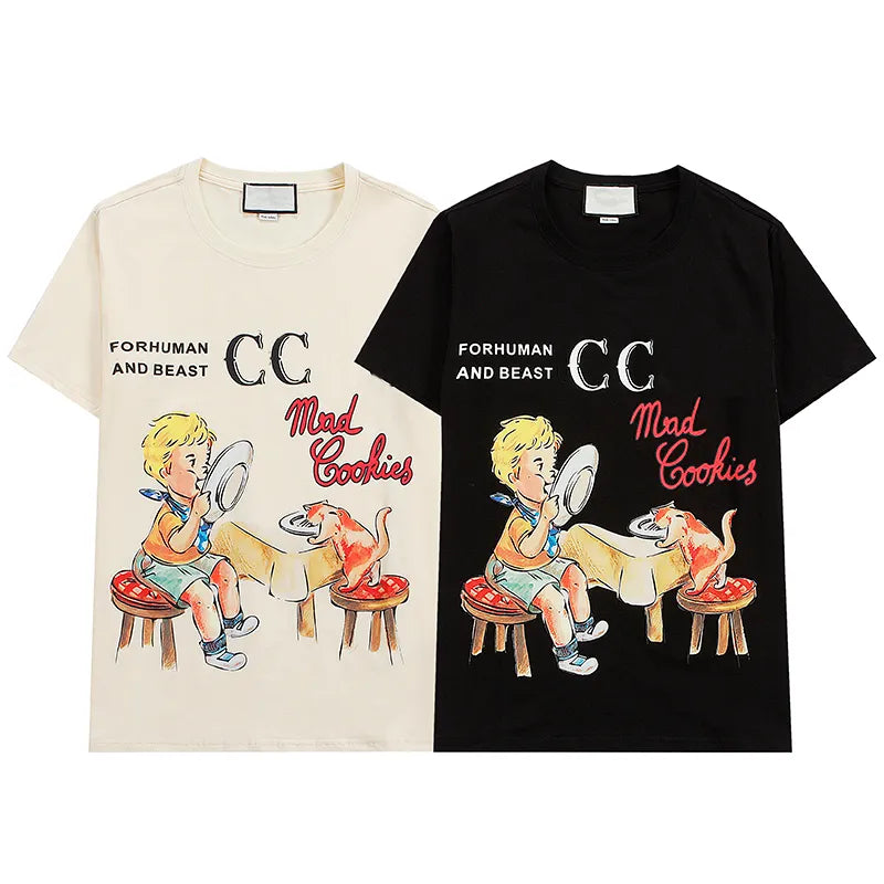 Mens Women T Shirts Designer Fashion Short Sleeve Top Clothing Leisure Summer Street Cartoon And Letter Print Cottons Tee Luxurys CHD2306201