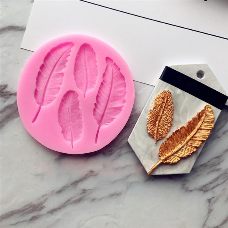 TEMU 1pc Leaves Feather Shape Silicone Mold, Polymer Clay Molds Decoration Tools