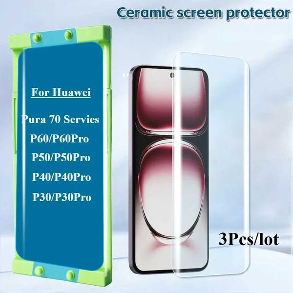 Cell Phone Screen Protectors 3 Pcs For Pura 70 Ultra P30 P40 Pro+P50 P60 P70 Pro Glass Screen Protector Explosion-proof Protective with Inst