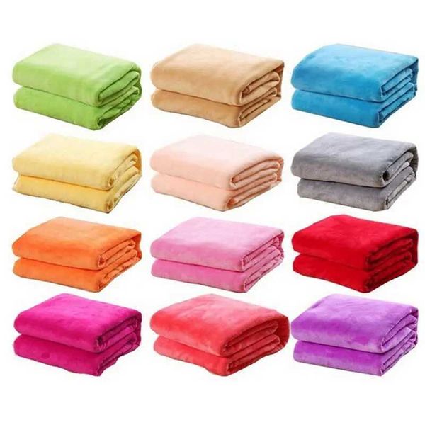 Small Super Flannel Velvet Warm Solid Warm Micro Plush Fleece Blanket Throw Rug Bedding Cover Case Sheets for Baby Adult OfficeXJ241111