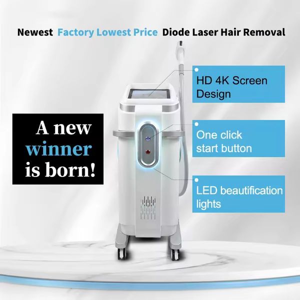 Powerful Ice Titanium Laser Hair Removal Machine 808nm Laser Triple 3 Wavelength 808nm 755nm 1064nm Hair Removal Device