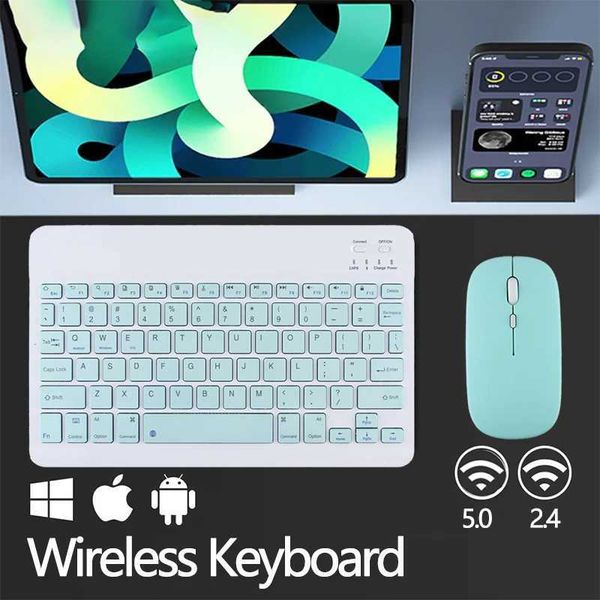 Keyboards Bluetooth-compatible Keyboard for IOS Android Windows for iPad Keyboard Air Pro Wireless Keyboard Mouse for Tablet z241127