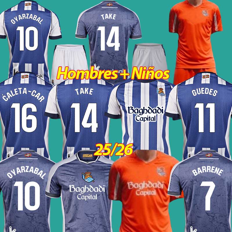 Real Sociedad 2025 2026 Soccer Jerseys OYARZABAL X PRIETO TAKE 25 26 Football Shirts TAKE BECKER OSKARSSON camiseta de futbol BARRENE Men kids kit U