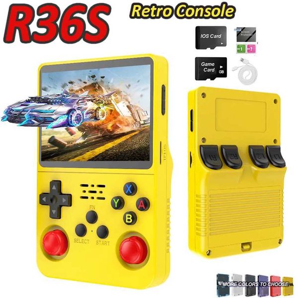 R36S Game Console Linux System 128G Portable Video Consoles 3.5 Inch IPS Sn with Retro Games Pocket Handheld Game Players Z241216