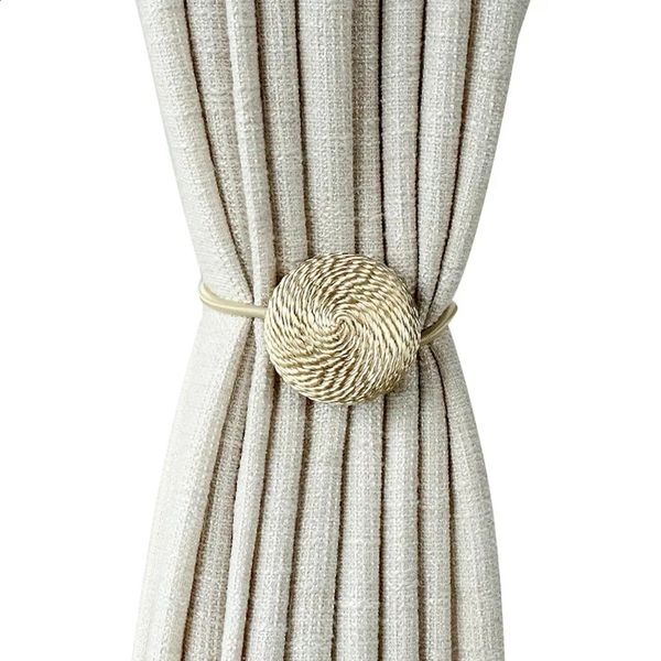 Curtain Tieback Magnet Modern Simple Style Clip Per Tende Drape Ties Backs Weave Rope Holdbacks For Window Curtain Holder 240824