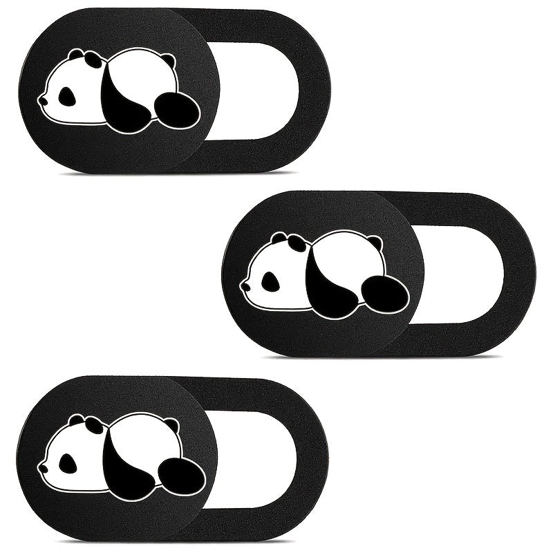 TEMU 3pcs-set Webcam Ultra Thin - Cute Panda Web Camera Cover Fits Laptop, Tablet, Computer, Smartphone, Protect Your Privacy And Security
