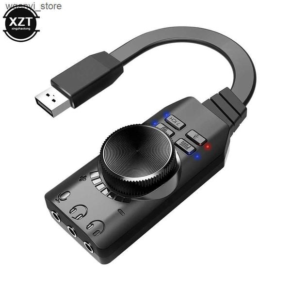 Sound Cards External USB Sound Card for PUBG Gaming 7.1 External Audio Card 3.5mm USB Adapter Plug and Play PC Gaming Laptop L240910
