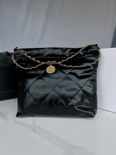 Designer shoulder bag women Large Capacity shopping bag Drawstring garbage bag Cowhide metal logo Metal chain bag bucket bag 10A Mirror Qual