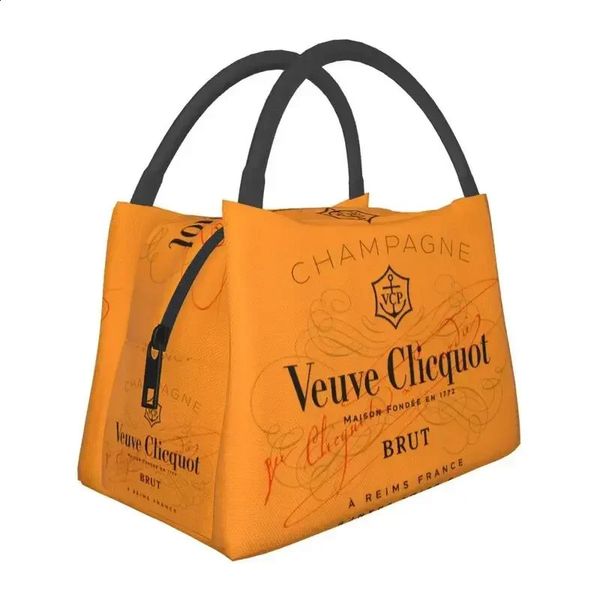 Custom Clicquot Champagne Lunch Bags Men Women VCP Warm Cooler Insulated Boxes for Picnic Camping Work Travel 240903