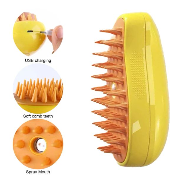 Cat Steam Brush Steamy Dog Brush 3 in 1 Electric Spray Cat Hair Brushes for Massage Pet Grooming Comb Hair Removal Combs