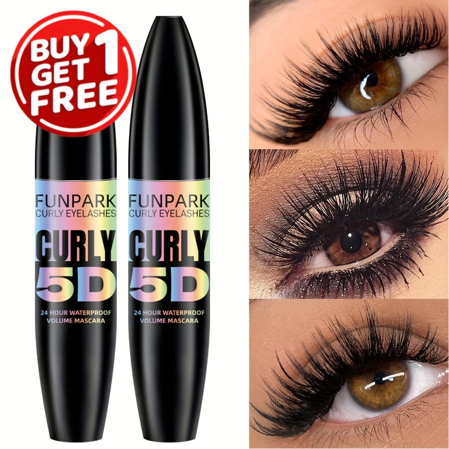 TEMU 2pcs Waterproof & Sweatproof Mascara - 24h Long-lasting Volume, Black, Travel-friendly With 24-hour Waterproof Formula, All Light Beige Types,