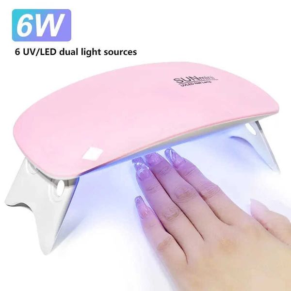 6w Mini Nail Dryer Machine Portable 6 Led Uv Manicure Lamp Home Use for Drying Polish Varnish with Usb Cable 012925-11111