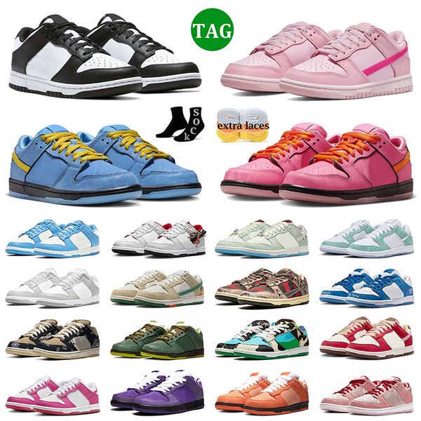 Women Mens OG Designer Low Panda Shoes Black White Pink Girls Bubbles Year of the Dragon Bacon Pandas Casual Trainers Coast Green Orange Lob