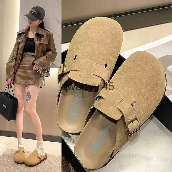 Slippers Autumn New Womens Closed Toe Suede Coat Sandals Retro Fashion Garden Mule qwertyui45 H241109