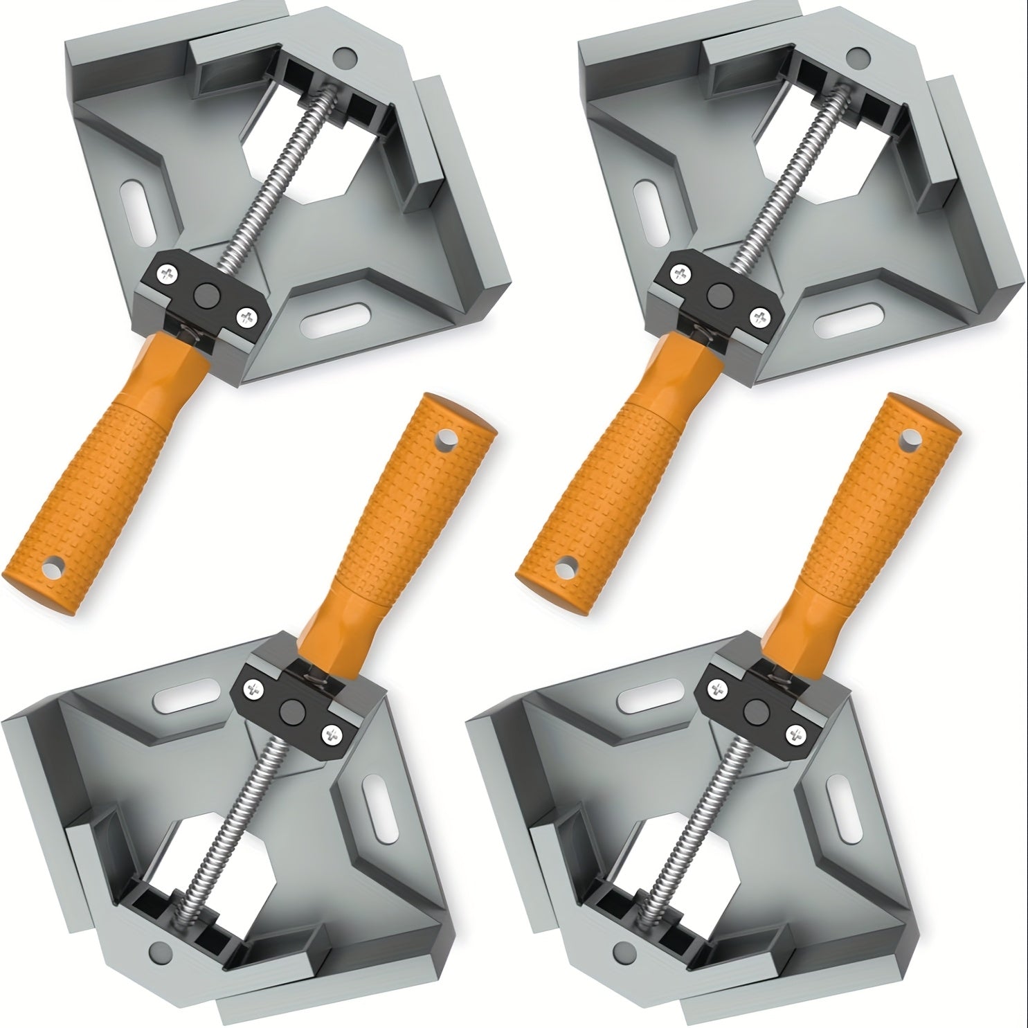 TEMU 4pcs Aluminum Alloy Right Angle Clamp With Adjustable Swing Jaw & Single Handle - 90° Corner Clamp For Woodworking, Photo Frames, Diy Projects -