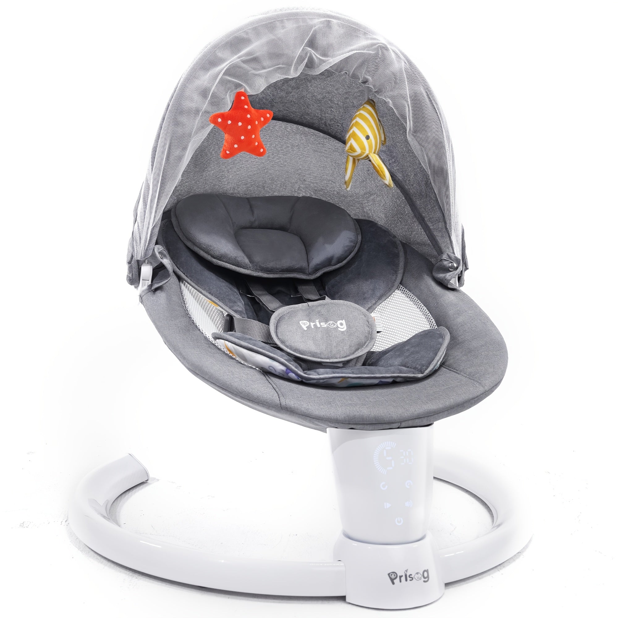 TEMU Baby Swing, Rocking Chair With 5 And 10 Songs, Touch Control, App Control, 5 Point Harness With Remote Control And 2 Hanging Toys, Perfect Gift!