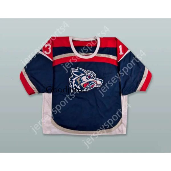 Gdsir Custom DAVID LEMANOWICZ 31 ELMIRA JACKALS NAVY BLUE HOCKEY JERSEY NEW Top Ed S-M-L-XL-XXL-3XL-4XL-5XL-6XL