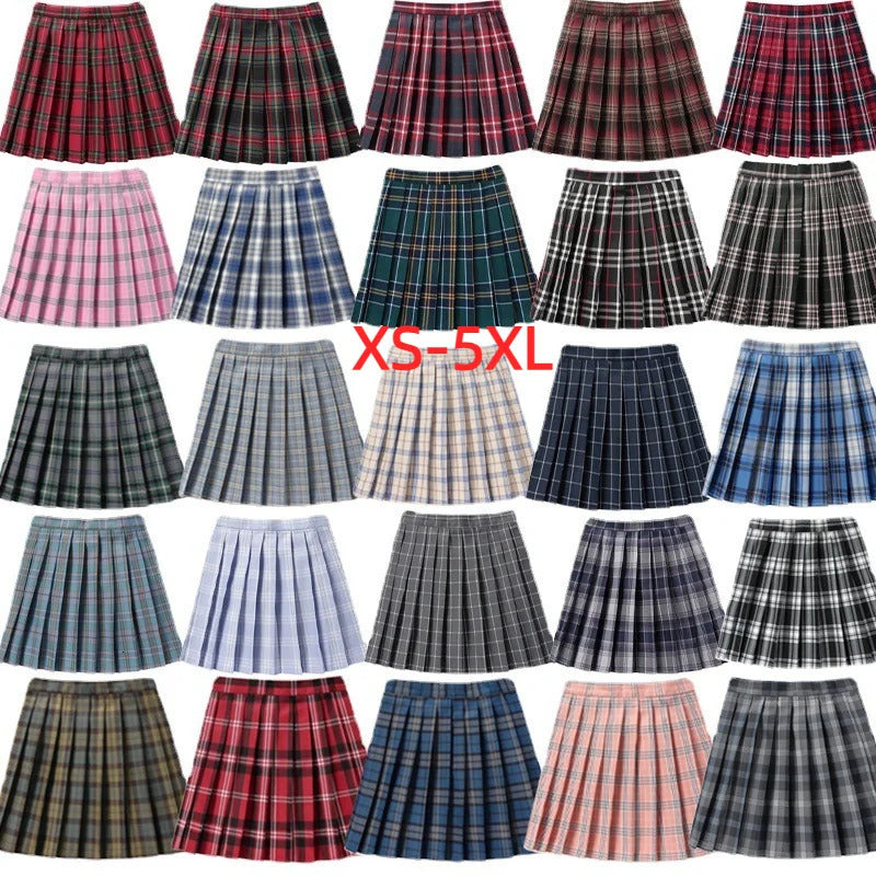 Summer Women High Waist Pleated Plaid Skirts Mini Tennis Skirt Harajuku JK Japanese School Uniform Short A-Line Mini Skirt Girl 241231