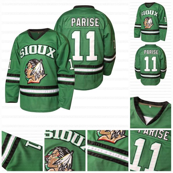 #11 Zach Parise North Dakota Sioux Jersey Hockey Jerseys for Men Stitched Name And Number