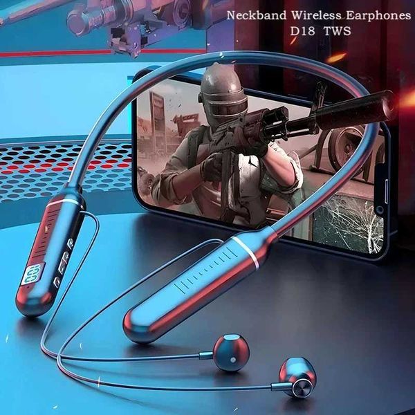 K58pro Wireless Earphones Bluetooth 5.3 Neckband Headphones Gaming LED Display HIFI Headset Sports TWS Earbuds With Mic TF CardCL240801