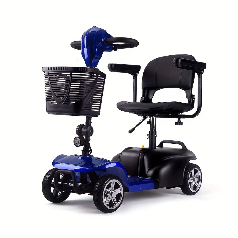 TEMU Mobility Aids For The, Foldable Mobility Scooters For Adults, 250w 12v, 12ah Long Range, With Led Headlights And A Detachable Storage Basket.