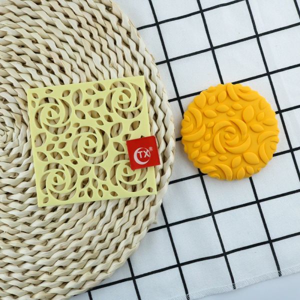 22 Styles Acrylic Cookie Stamp Embossed Mold Rose Flowers Leaves Wheat Pattern Fondant Craft Biscuit Mould Cake Decorating Tools