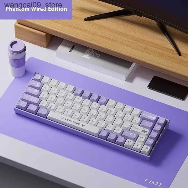 Keyboards Ak680 Wired Mechanical keyboard 68-key Hot-swappable gaming Mechanical keyboard Mixed color lighting gaming keyboard J241218