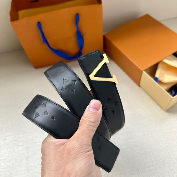 10A Mirror quality classic designer Belt for women stainless steel V buckle Real leather mens belt Retro Luxury gold plating womens belt 34M