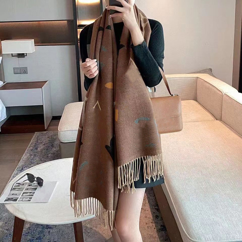 Classic fashion Scarf Designer Scarves Luxury Cashmere Thick Shawl Women Long Winter Wram Pashmina Wraps Hijab with Tassel Bufanda Foulard gift