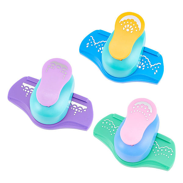3 mini perforatrice en plastique de 3 styles pour scrapbooking et créations en papier