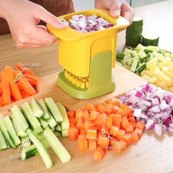 Multifunctional Vegetable Chopper Tools Household Hand Pressure Onion Dicer Cucumber Potato Slicer French Fries Cutter ZZ